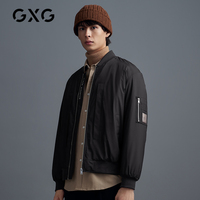 GXG男装 商场同款黑色棒球领夹克男基础简约外套潮流 20年冬季