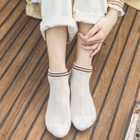 靴下物新款袜子女夏季短袜薄款全棉浅口运动袜超薄网纱透气船袜女