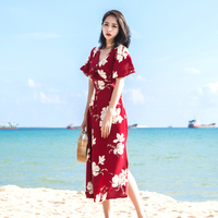 巴厘岛沙滩裙2018新款海边度假女夏连衣裙显瘦长裙泰国海滩裙超仙