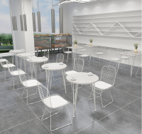 奶茶店咖啡厅桌椅组合北欧简约大理石餐饮甜品店桌椅休闲餐厅桌椅