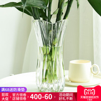 花瓶摆件客厅插花简约居家用大号插百合富贵竹水培干花透明玻璃瓶