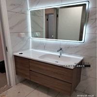 可改尺寸90-100-110-120cm北欧现代风格浴室柜卫浴柜智能镜防雾