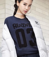 Adidas三叶草 Angelababy同款女子复古运动休闲卫衣 套头衫BS4284