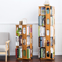 儿童书柜小书架简易学生创意旋转实木收纳置物架落地现代简约组装
