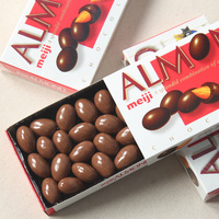 日本进口小零食 巧克力明治MEIJI杏仁夹心巧克力88g礼盒网红零食