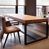 铁艺小型餐桌椅组合休闲一桌六椅家用椅子家庭简易新中式实木桌椅