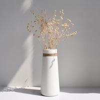 简约现代客厅家居创意摆件白色麻绳日式陶瓷文艺水培清新干花花瓶