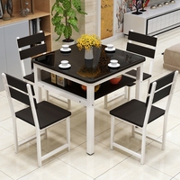 简约小方桌双层桌储物桌家用小户型桌时尚多功能餐桌钢化玻璃桌子