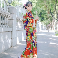 日式和风浴衣可爱文艺复古印花少女连衣裙和服正装女