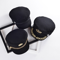 黑色海军帽子女英伦网红八角贝雷帽秋冬季韩版日系百搭鸭舌蓓蕾帽