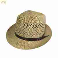 夏季礼帽韩版遮阳帽英伦女士帽子男士草帽爵士帽情侣度假沙滩帽子