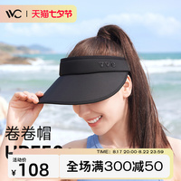 VVC柠下防晒帽女防紫外线可折叠空顶帽运动遮阳帽子户外太阳帽夏